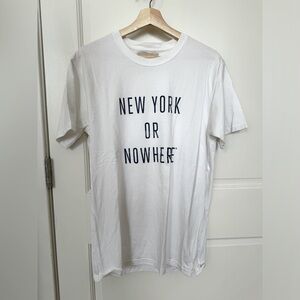 New York Or Nowhere blue on white signature tee size M